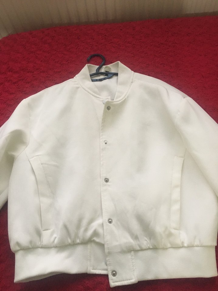 Düğmeli Beyaz Midi Kadın Ceket - Görsel 4