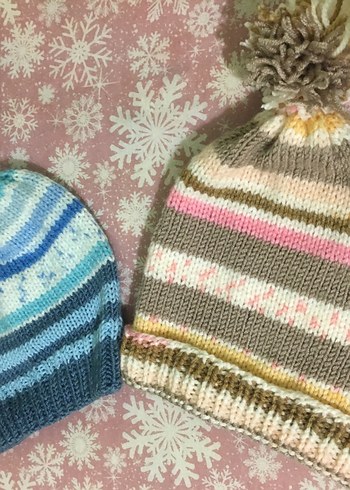 Renkli Örgü Bebek bere - Görsel 2