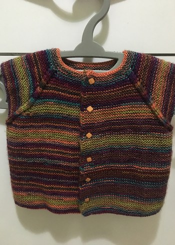 Kız Çocuk Çok Renkli Örgü Yelek - Görsel 2