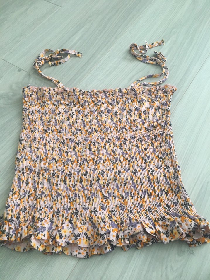 Pembe Bağcıklı Düğmeli Bohem Bluz - Görsel 4