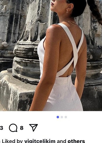 Zara Beyaz Drapeli Keten Mini Elbise
