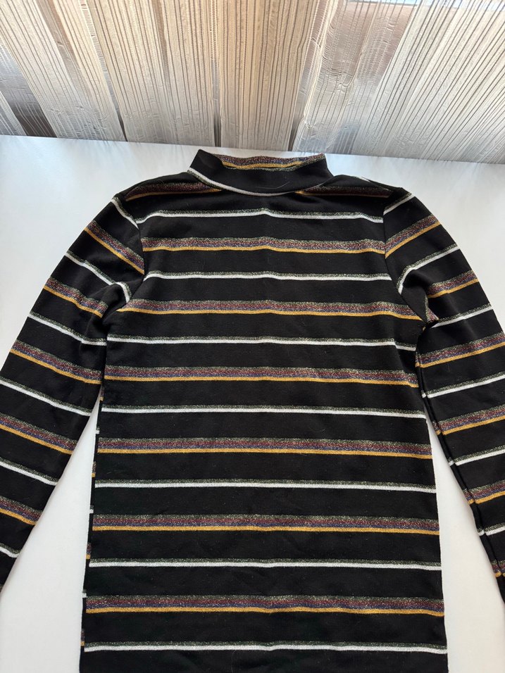 Çizgili Kadın Yarım Balıkçı Triko - Görsel 3