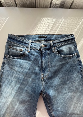 Düğmeli Mavi Street Style Erkek Kot Pantolon - Görsel 6