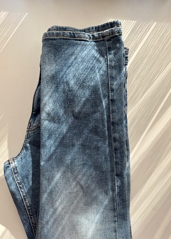 Düğmeli Mavi Street Style Erkek Kot Pantolon - Görsel 3