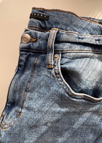 Düğmeli Mavi Street Style Erkek Kot Pantolon - Görsel 4