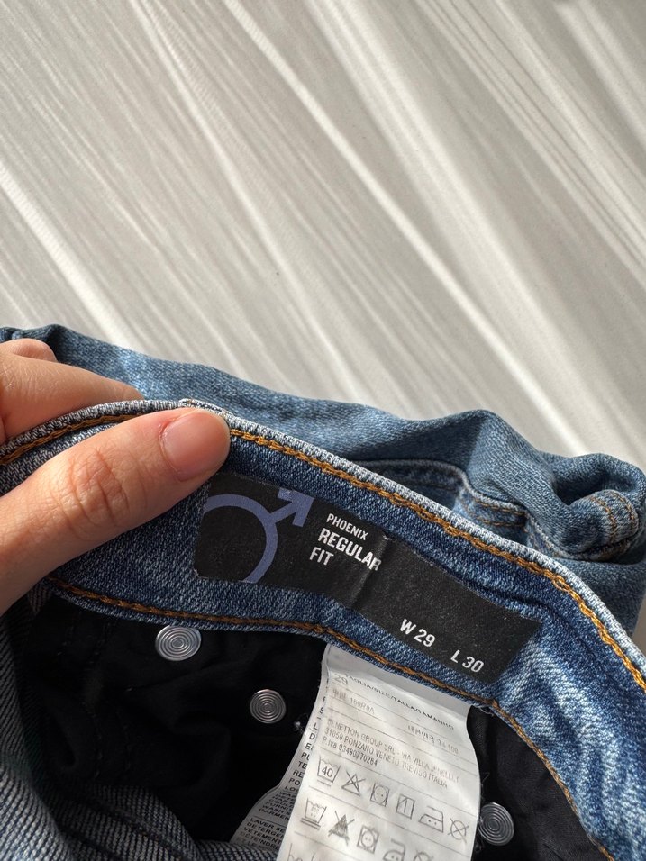 Düğmeli Mavi Street Style Erkek Kot Pantolon - Görsel 2