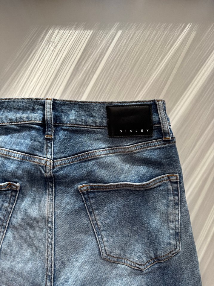 Düğmeli Mavi Street Style Erkek Kot Pantolon - Görsel 5