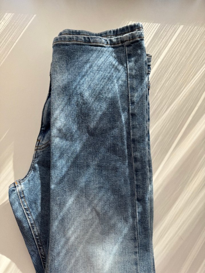 Düğmeli Mavi Street Style Erkek Kot Pantolon - Görsel 3