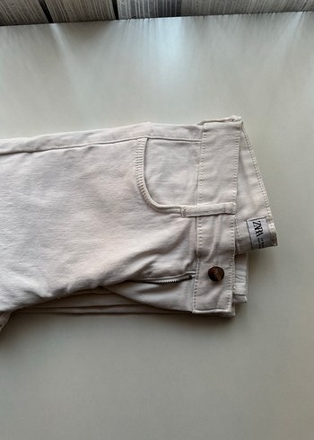 Beyaz Kadın Kot Pantolon - Görsel 5