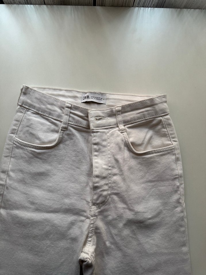 Beyaz Kadın Kot Pantolon - Görsel 4