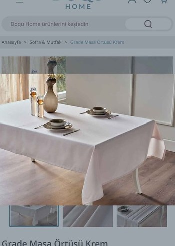 Beyaz Modern Masa Örtüsün 170 150