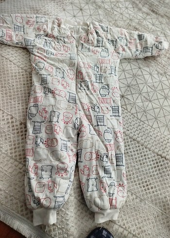 3 Yaş Beden beyaz Renk Nakışlı Beyaz Erkek Bebek Tulum