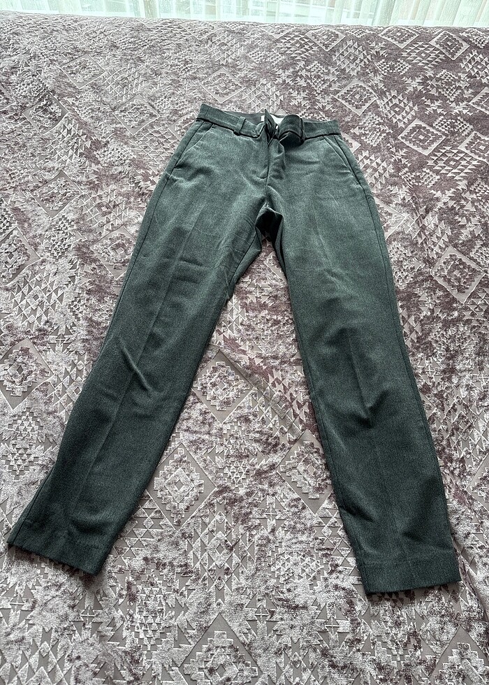 Gri kumaş pantolon - Görsel 2