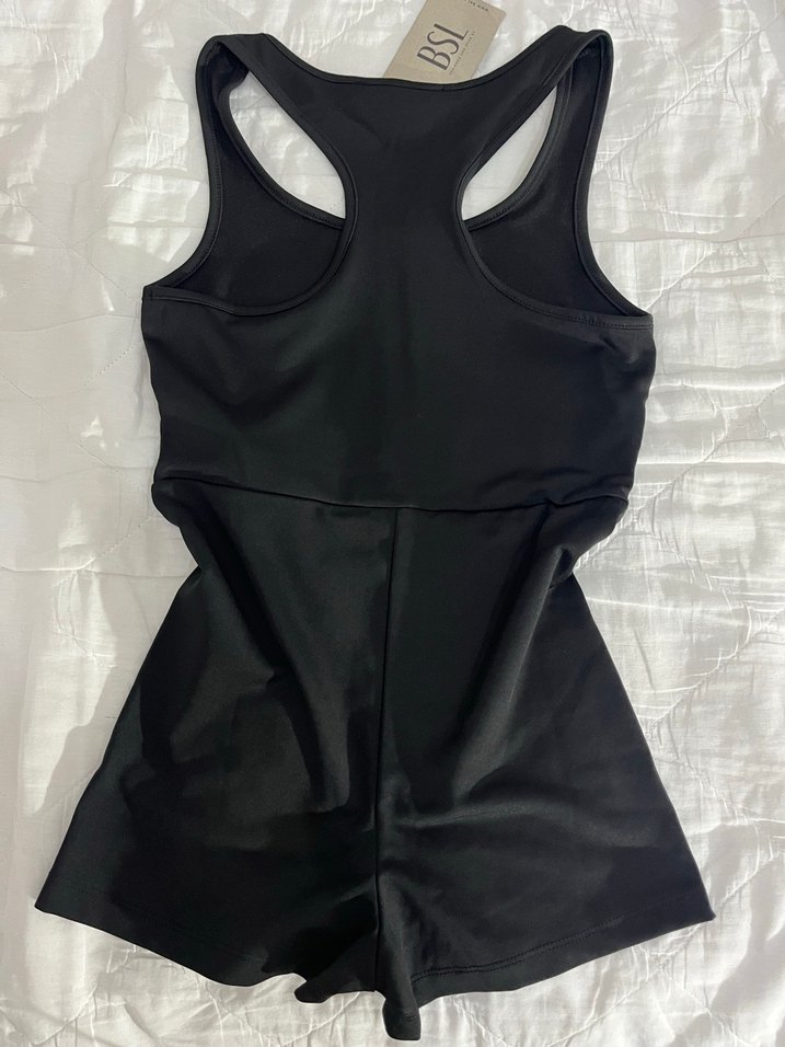 Kadın Siyah Kısa Tulum - Görsel 2