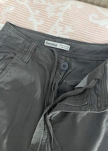 Gri Rahat Kesim Kargo Pantolon - Görsel 2