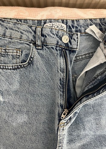 Gri Renk Yırtık Detaylı Kadın Denim Jean - Görsel 4