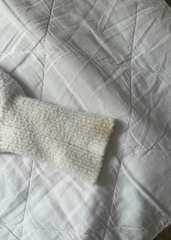 Zara beyaz V Yakalı Kadın Triko Kazak - Görsel 4