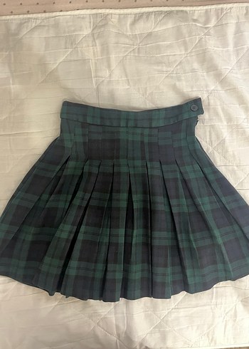 Yeşil Kareli Pilili Etek - Görsel 2