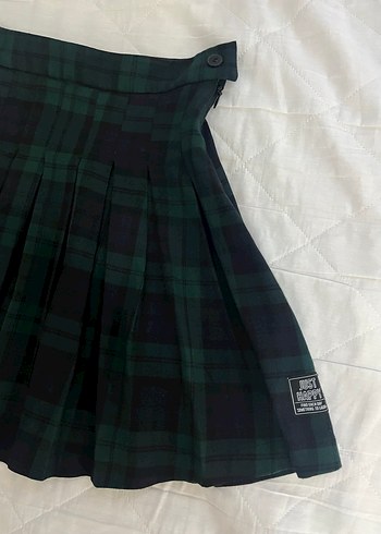 Yeşil Kareli Pilili Etek - Görsel 5