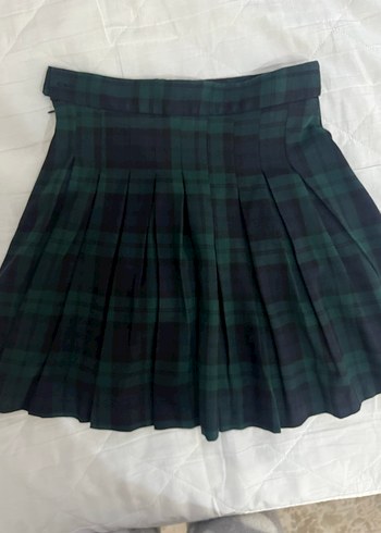 Yeşil Kareli Pilili Etek - Görsel 3