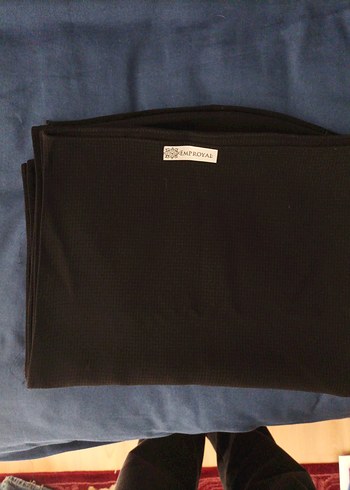 Emproyal marka düz siyah şal - Görsel 2