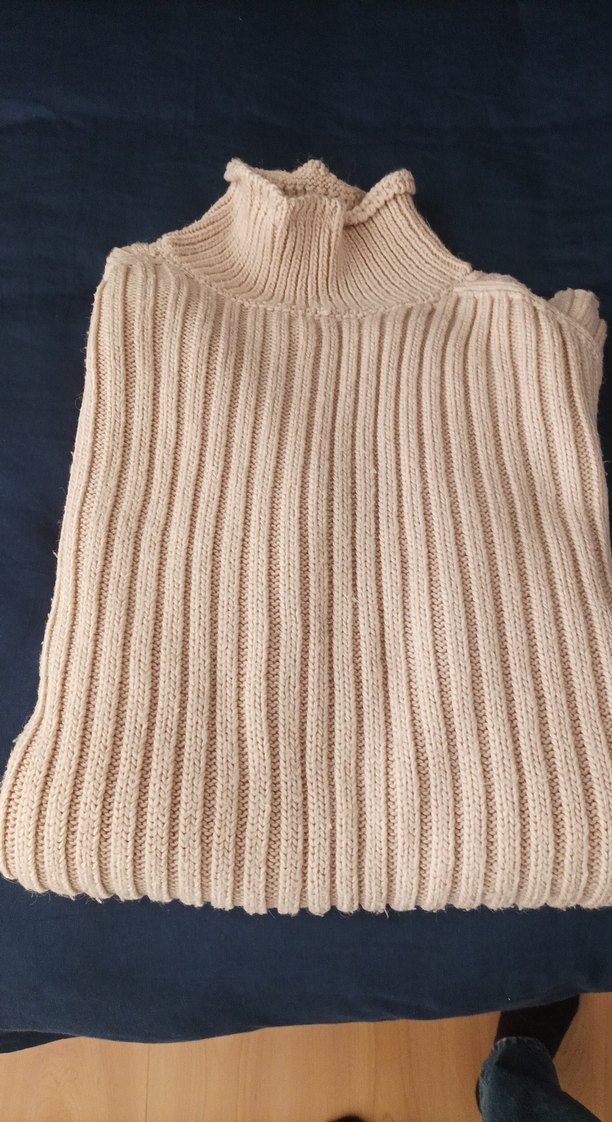 Bej Kadın Boğazlı Triko tunik/elbise - Görsel 3