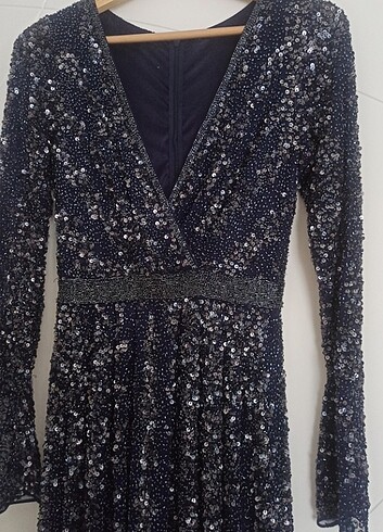 Taş ve pul islemeli, tamamı el işlemeli abiyeelbise - Görsel 6