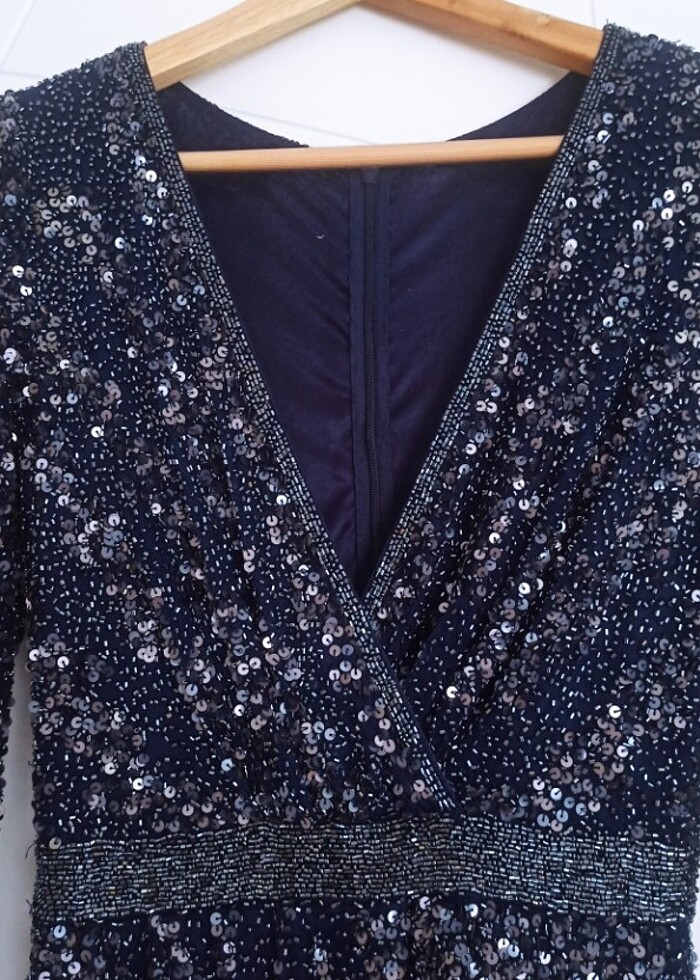 Taş ve pul islemeli, tamamı el işlemeli abiyeelbise - Görsel 5