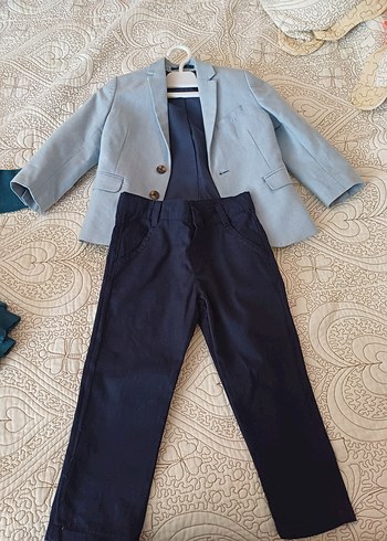 H&M Mavi Düğmeli Çocuk Takım Elbise