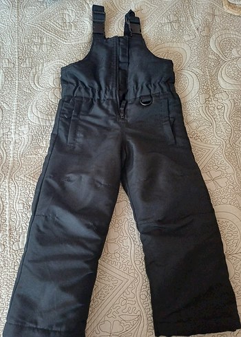 Siyah Erkek Çocuk Kemerli Streetwear kar Tulumu