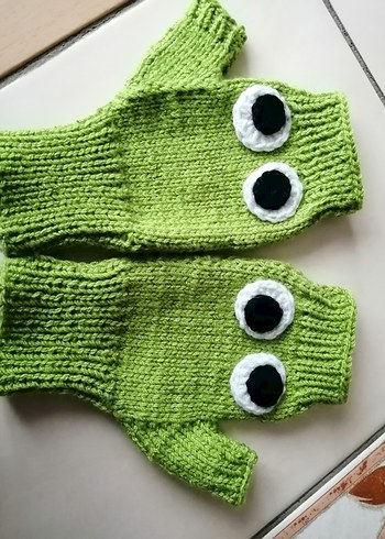 Yeşil Örgü Parmaksız Eldiven - Görsel 2