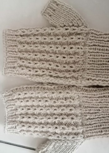 Bej Örgü Kadın Eldiven - Görsel 2