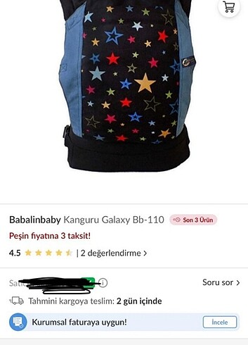  Beden Babalinbaby Kanguru Galaxy Bb 110