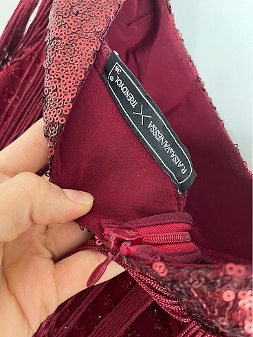 36 Beden bordo Renk Raisa Vanessa Elbise