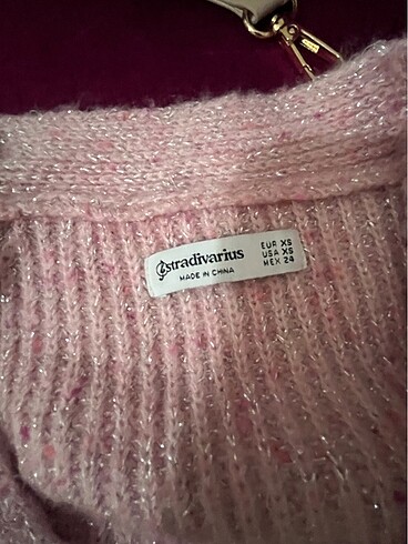 xs Beden pembe Renk Stradivarius simli kazak
