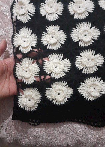 Desenli Düğmeli Bohem Örgü Kadın Yelek - Görsel 5