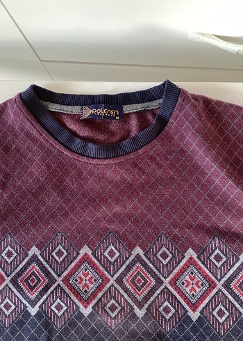 m Beden Bordo Erkek Triko Sweatshirt