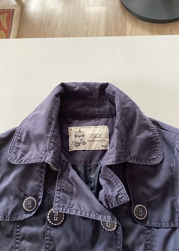 LC Waikiki Düğmeli Kadın Gri Denim Trençkot