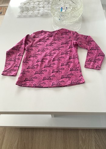 Barbie Baskılı Pembe Uzun Kollu Kız Tişörtü - Görsel 7