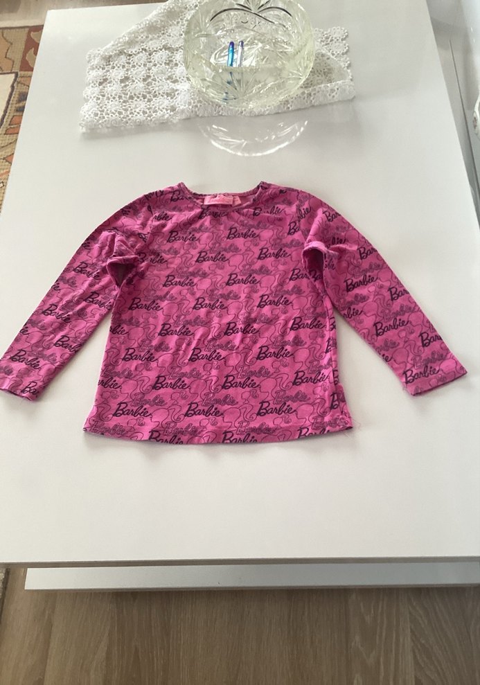 Barbie Baskılı Pembe Uzun Kollu Kız Tişörtü - Görsel 2
