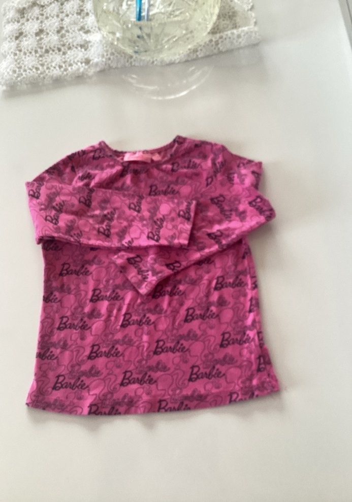 Barbie Baskılı Pembe Uzun Kollu Kız Tişörtü - Görsel 4