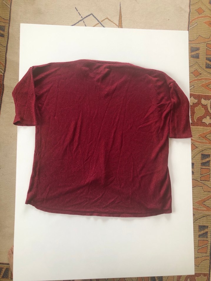 Kırmızı V Yaka Salaş Triko - Görsel 2