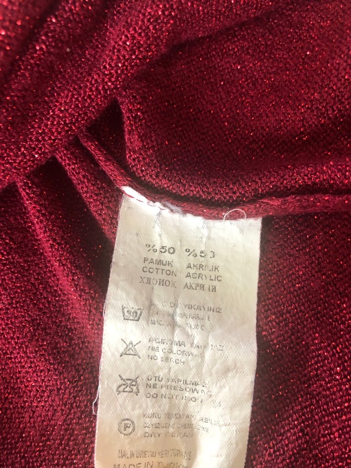 Kırmızı V Yaka Salaş Triko - Görsel 4