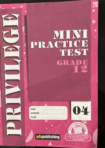 Privilege Mini Practice Test 12. Sınıf denemesi