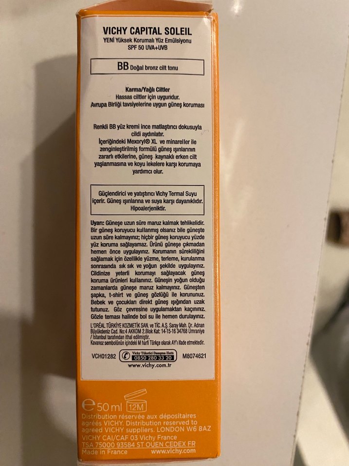 Vichy Capital Soleil SPF 50 Tonlu Yüz Koruyucu Sıvı - Görsel 4