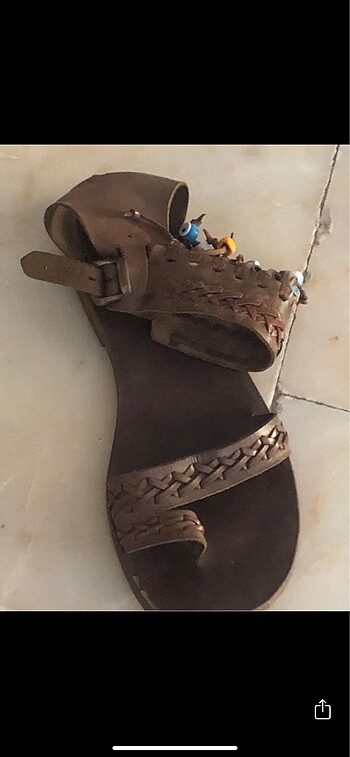 39 Beden kahverengi Renk Bodrum SANDALET