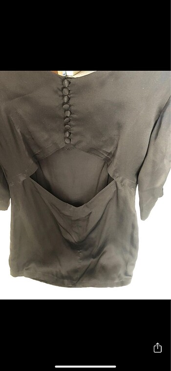 Siyah Saf İpek Elbise - Görsel 6