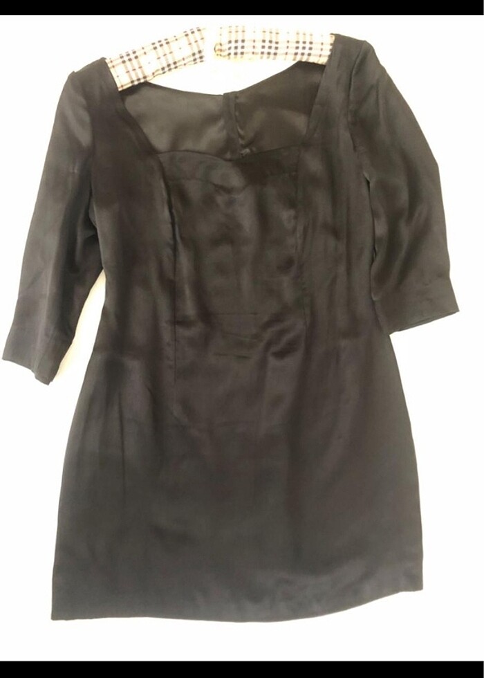 Siyah Saf İpek Elbise - Görsel 2