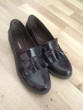 38 Beden bordo Renk Deri bordo loafer