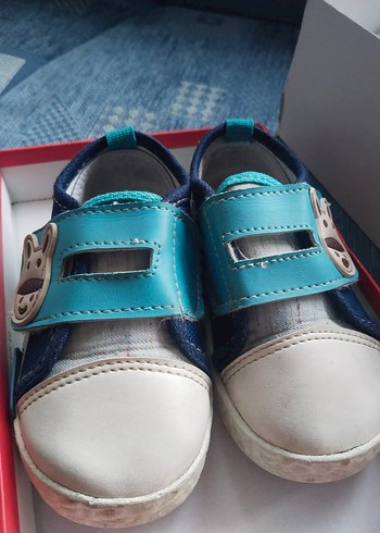 Mavi Erkek Bebek İlk Adım Ayakkabısı Velcro - Görsel 2
